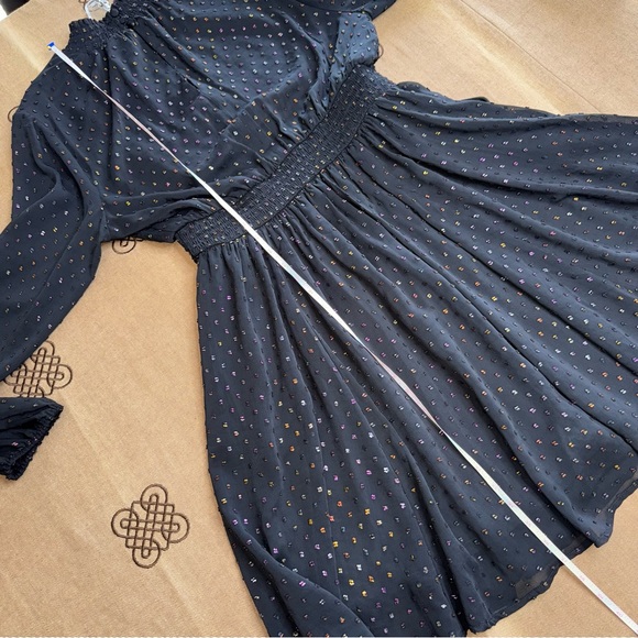 Torrid NWT! Mini Rainbow Clip Dot Blouson Sleeve Dress In Black Size 00 (M/L) - Picture 15 of 15